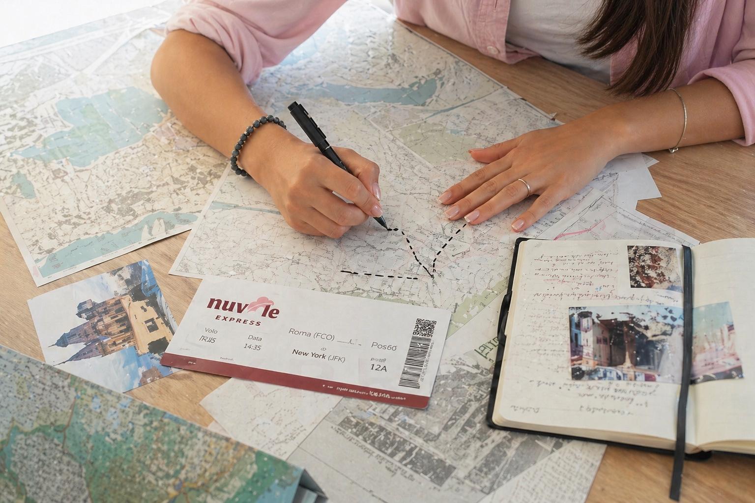 Mappa illustrata delle destinazioni Nuvole Express