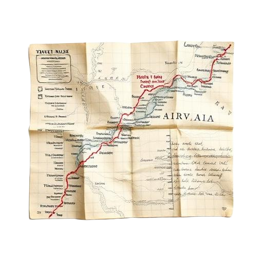 Mappa di viaggio piegata